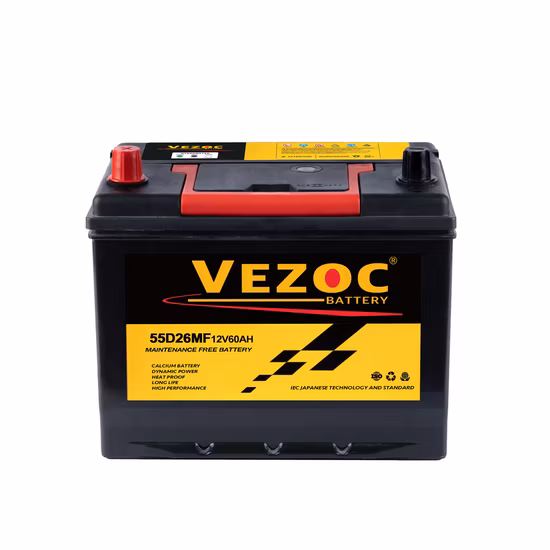 JIS60-55D26 Lead-Acid Storage Battery Mf Battery Car Starter Battery 12V60ah