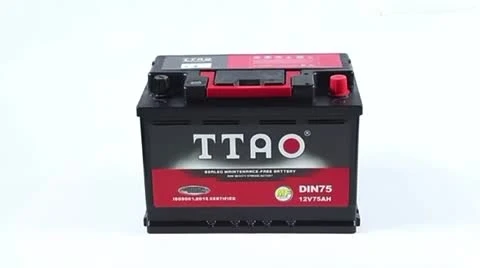 Batteria di avviamento per auto al piombo acido fornita in fabbrica Batteria di avviamento per auto DIN75 12V75ah